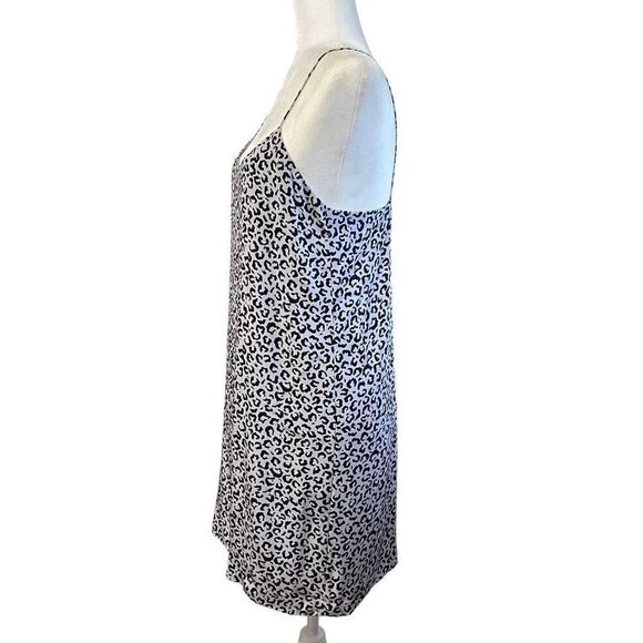 TIBI Gray & Lavender & Black Leopard Print Small Spaghetti Strap Silk Mini Dress - Picture 5 of 12